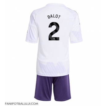 Manchester United Diogo Dalot #2 Echipament de Fotbal Replică 2025-26 Copii Deplasare (+ Șorturi)